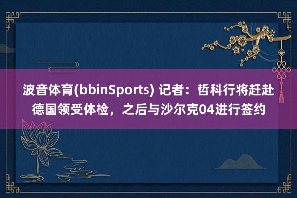 波音体育(bbinSports) 记者：哲科行将赶赴德国领受体检，之后与沙尔克04进行签约