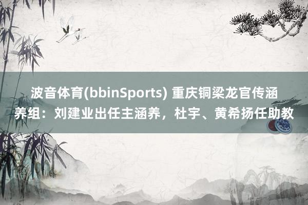 波音体育(bbinSports) 重庆铜梁龙官传涵养组：刘建业出任主涵养，杜宇、黄希扬任助教