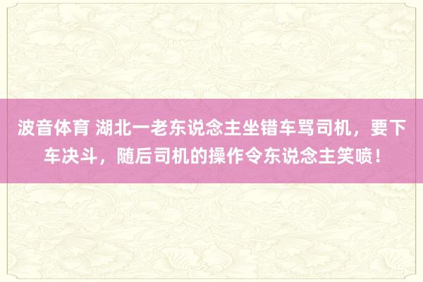 波音体育 湖北一老东说念主坐错车骂司机，要下车决斗，随后司机的操作令东说念主笑喷！