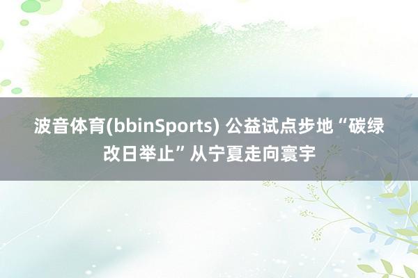 波音体育(bbinSports) 公益试点步地“碳绿改日举止”从宁夏走向寰宇