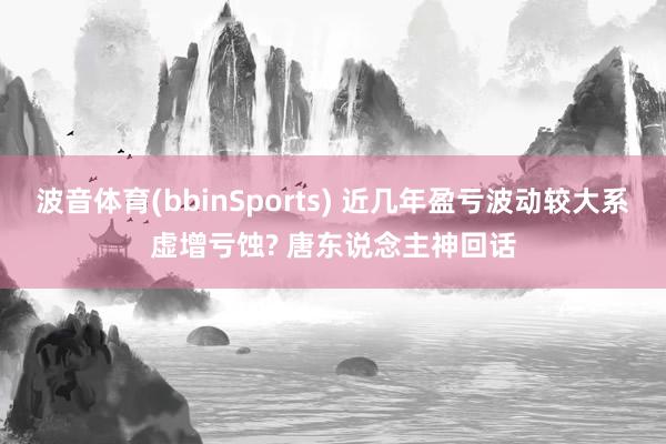 波音体育(bbinSports) 近几年盈亏波动较大系虚增亏蚀? 唐东说念主神回话