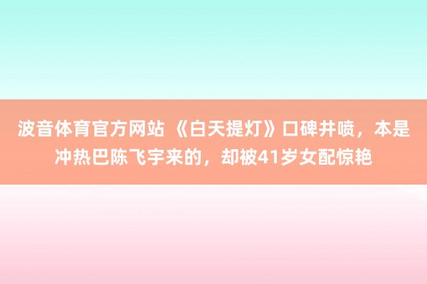 波音体育官方网站 《白天提灯》口碑井喷，本是冲热巴陈飞宇来的，却被41岁女配惊艳