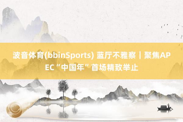波音体育(bbinSports) 蓝厅不雅察｜聚焦APEC“中国年”首场精致举止