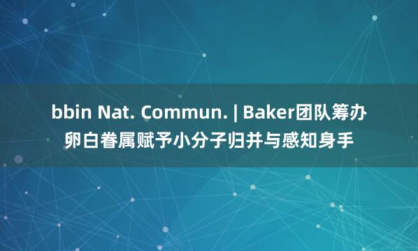 bbin Nat. Commun. | Baker团队筹办卵白眷属赋予小分子归并与感知身手