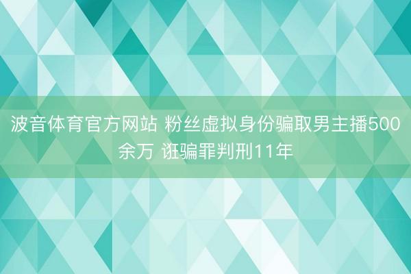 波音体育官方网站 粉丝虚拟身份骗取男主播500余万 诳骗罪判刑11年