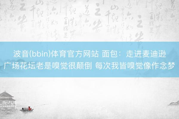 波音(bbin)体育官方网站 面包:走进麦迪逊广场花坛老是嗅觉很颠倒 每次我皆嗅觉像作念梦