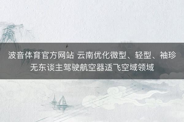 波音体育官方网站 云南优化微型、轻型、袖珍无东谈主驾驶航空器适飞空域领域