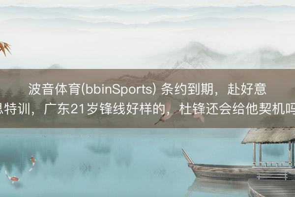 波音体育(bbinSports) 条约到期,赴好意思特训,广东21岁锋线好样的,杜锋还会给他契机吗?