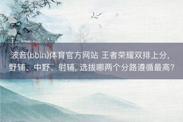 波音(bbin)体育官方网站 王者荣耀双排上分， 野辅、中野、射辅， 选拔哪两个分路遵循最高?
