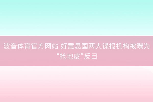 波音体育官方网站 好意思国两大谍报机构被曝为“抢地皮”反目