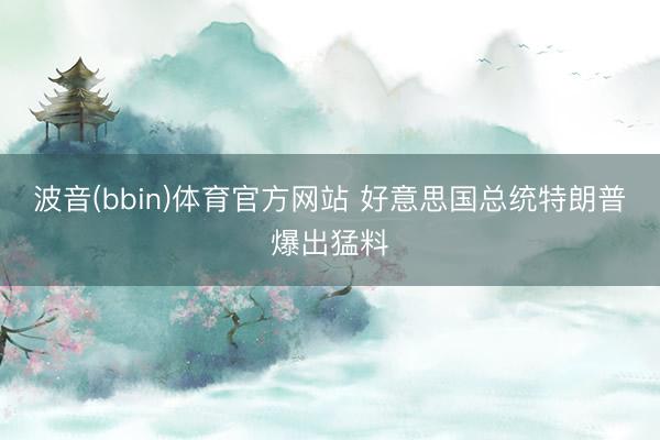 波音(bbin)体育官方网站 好意思国总统特朗普爆出猛料