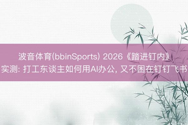 波音体育(bbinSports) 2026《踏进钉内》实测: 打工东谈主如何用AI办公， 又不困在钉钉飞书