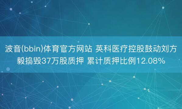 波音(bbin)体育官方网站 英科医疗控股鼓动刘方毅捣毁37万股质押 累计质押比例12.08%