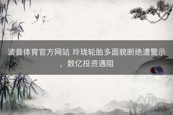 波音体育官方网站 玲珑轮胎多面貌断绝遭警示,数亿投资遇阻