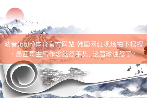 波音(bbin)体育官方网站 韩国网红现场拍下根据: 墨西哥主席作念脑怒手势, 这届球迷怒了?